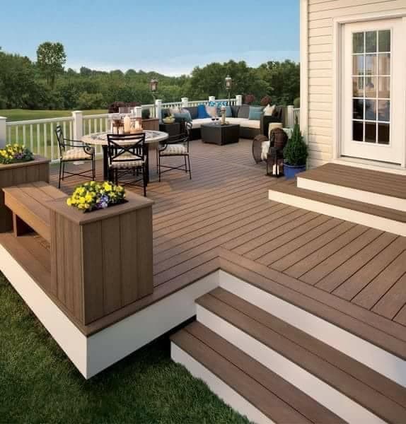Elegant Wood Decking with Natural Finish for Outdoor Spaces